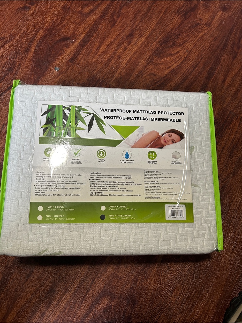 New in Original Packaging King Sized Waterproof Bamboo Mattress Protector